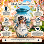 personalized dog memorial cremation urn for pet ashes, handmade aluminum pet memorial urn with photo – picture 6