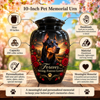 personalized dog portrait urn for dog ashes, handmade aluminum pet memorial urn with photo – picture 6