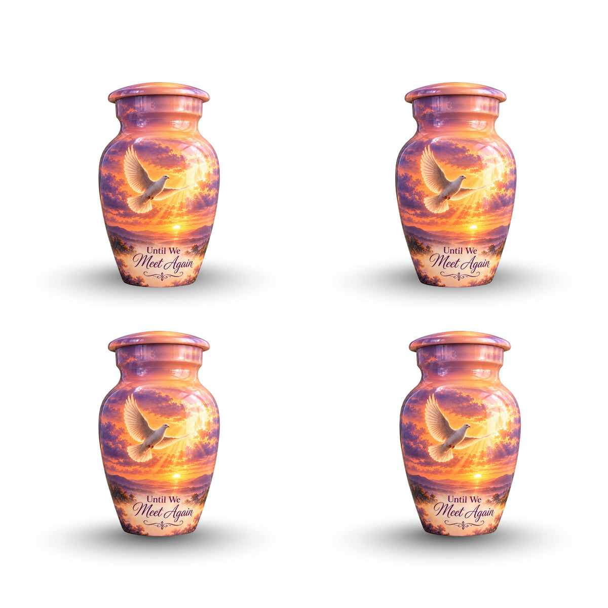 Ascending Dove Cremation Urn for Human Ashes – Personalized Handmade Aluminum Urn