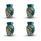 dragon cremation urn with keepsakes, handmade aluminum urn – photo 6
