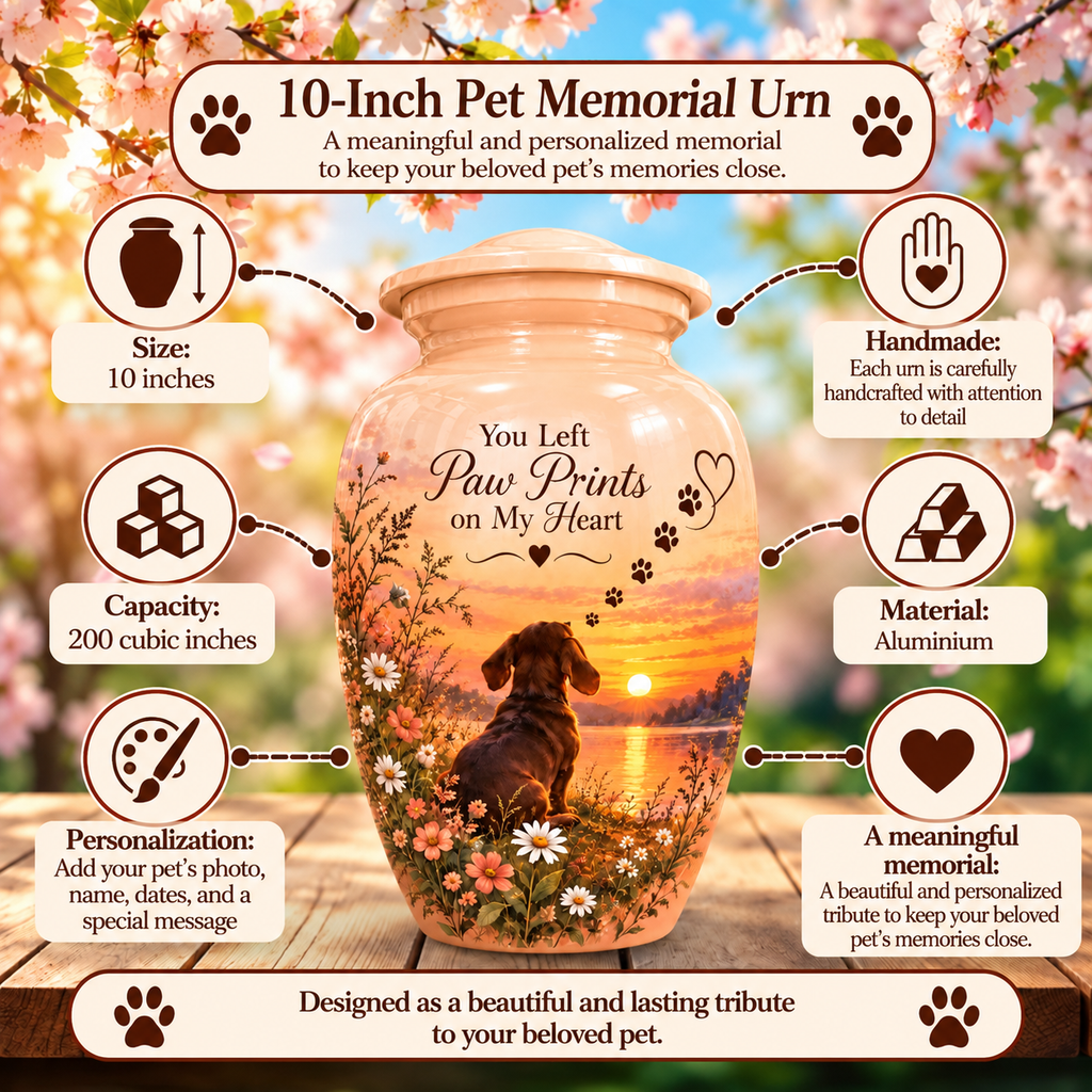 personalized dog memorial pet urn for ashes, handmade aluminum pet memorial urn with photo – picture 6