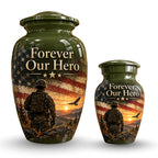 military veteran remembrance cremation urn for human ashes, handmade aluminum – photo 7