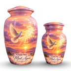 Ascending Dove Cremation Urn for Human Ashes – Personalized Handmade Aluminum Urn