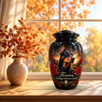 personalized dog portrait urn for dog ashes, handmade aluminum pet memorial urn with photo – picture 7