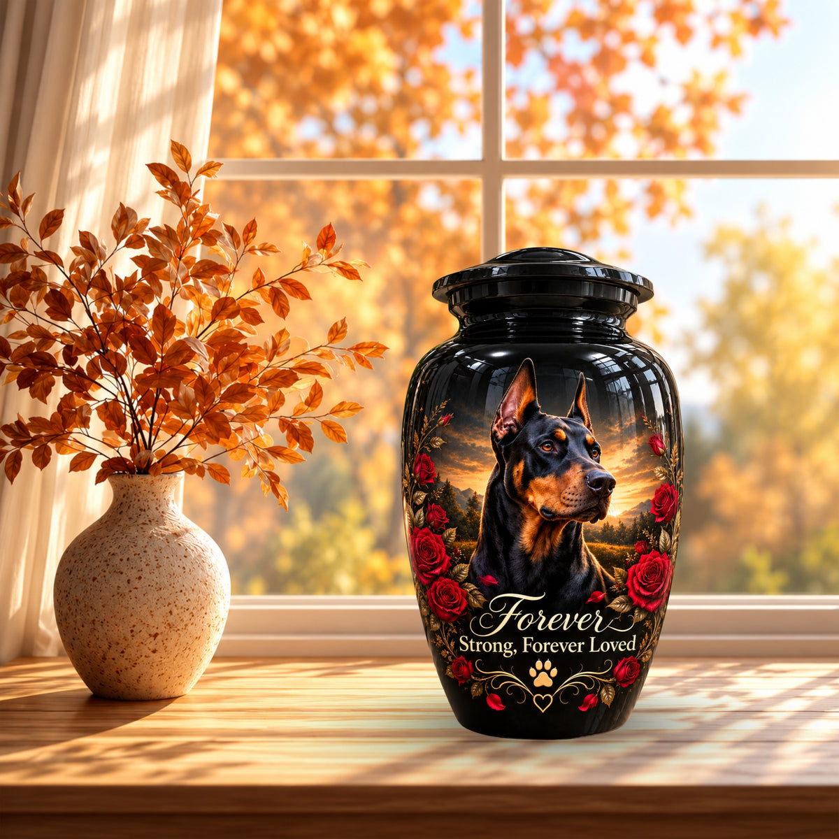 personalized dog portrait urn for dog ashes, handmade aluminum pet memorial urn with photo – picture 7