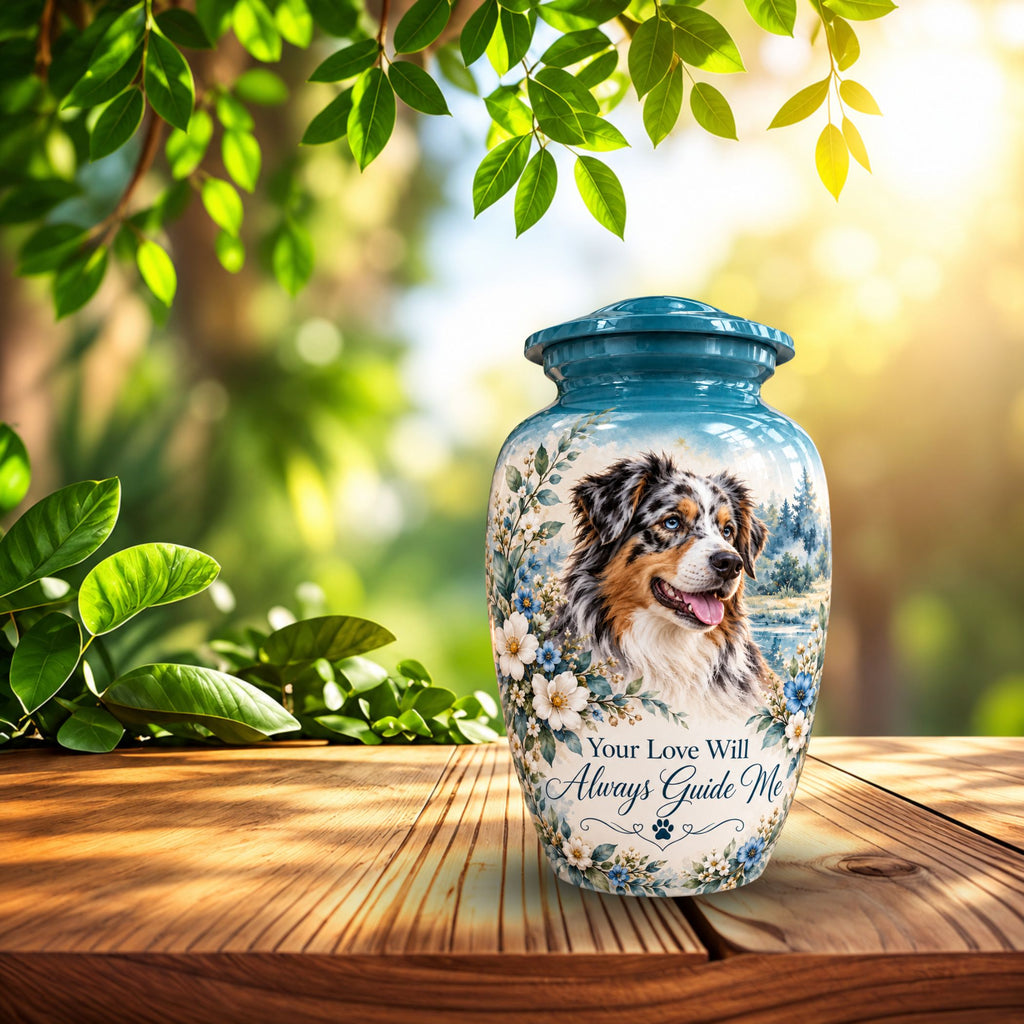 personalized dog memorial cremation urn for pet ashes, handmade aluminum pet memorial urn with photo – picture 8