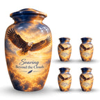 Soaring Eagle Memorial Cremation Urn for Human Ashes – Personalized Handmade Aluminum Urn