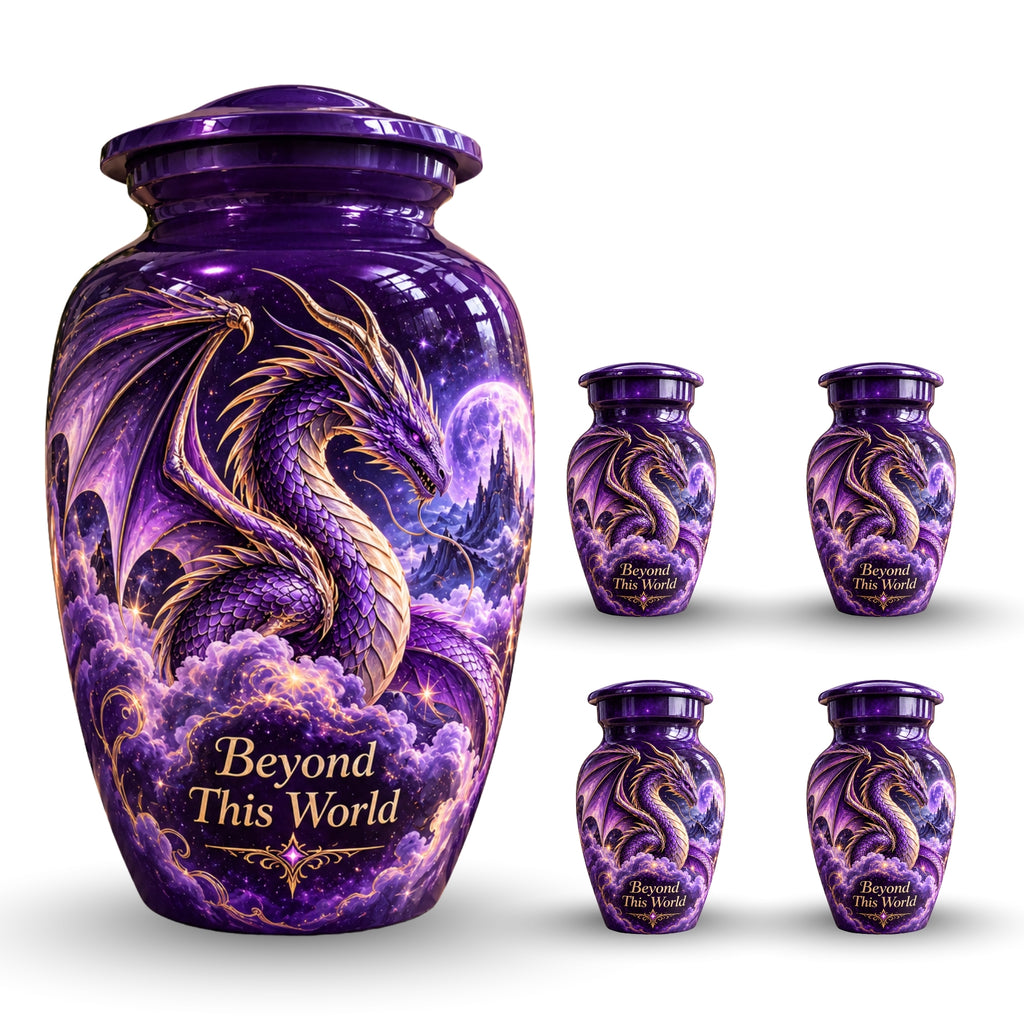 dragon urn for human ashes, handmade aluminum urn – photo 8