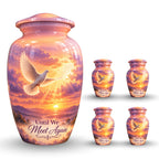 Ascending Dove Cremation Urn for Human Ashes – Personalized Handmade Aluminum Urn