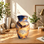 Soaring Eagle Memorial Cremation Urn for Human Ashes – Personalized Handmade Aluminum Urn