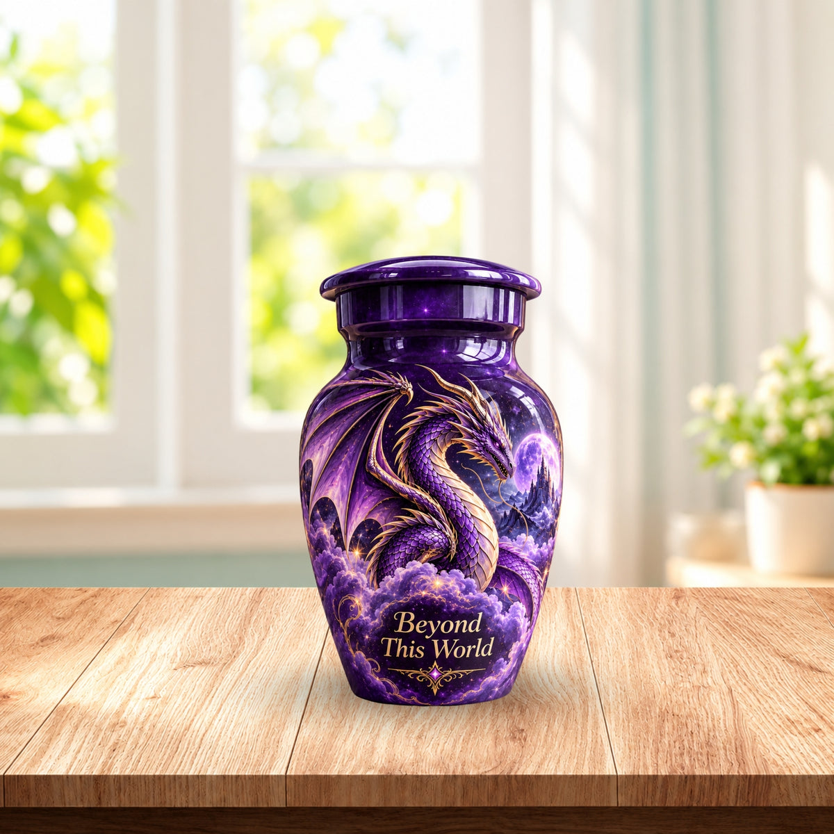 dragon urn for human ashes, handmade aluminum urn – photo 9