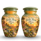 Peaceful Garden Sunset Cremation Urn for Human Ashes – Personalized Handmade Aluminum Urn