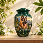 personalized dog memorial urn for dog ashes, handmade aluminum pet memorial urn with photo – picture 5