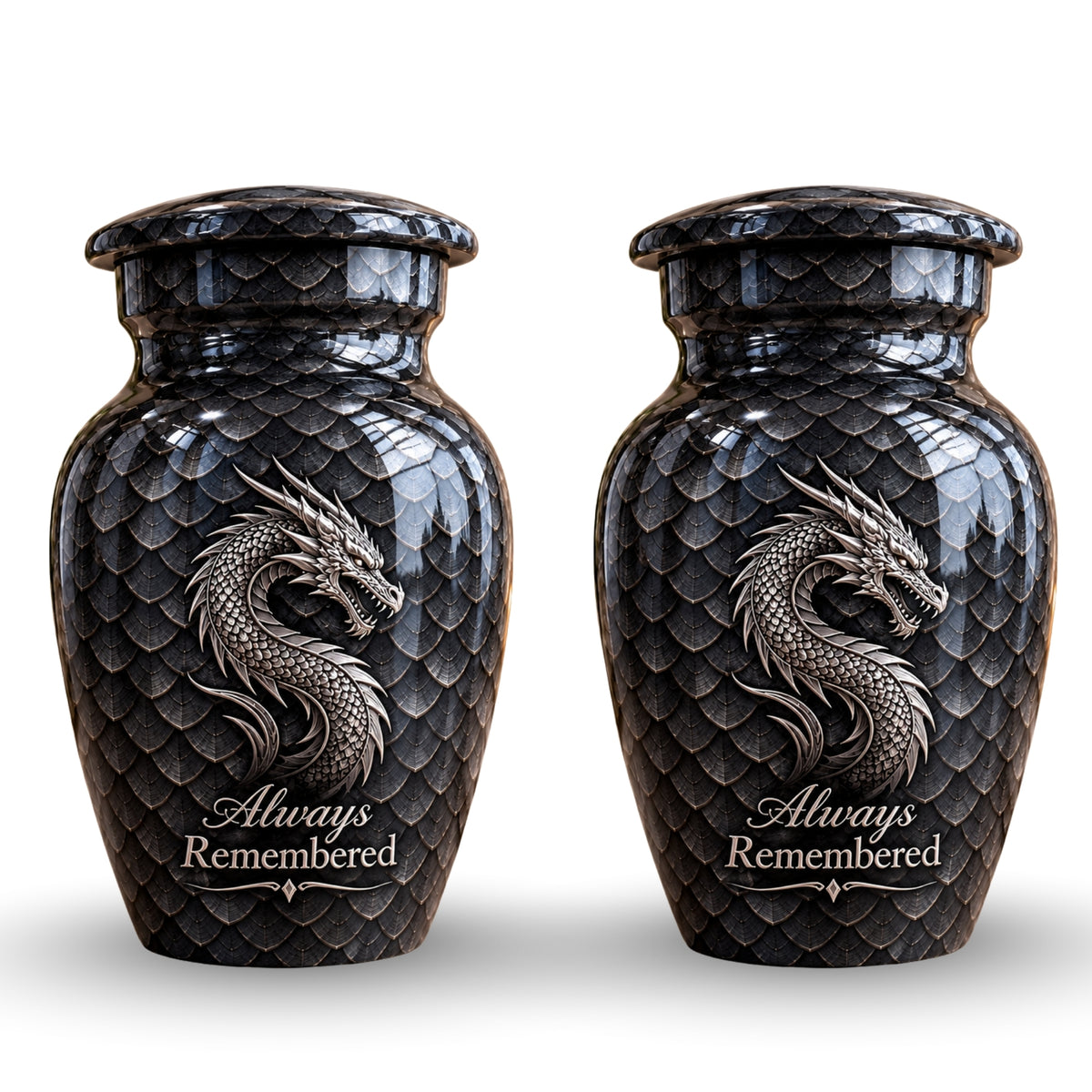 dragon memorial urn for ashes, handmade aluminum urn – photo 5