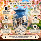 great dane cremation urn for pet ashes, handmade aluminum pet memorial urn with photo – picture 6