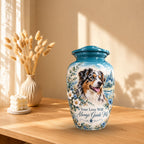 personalized dog memorial cremation urn for pet ashes, handmade aluminum pet memorial urn with photo – picture 10