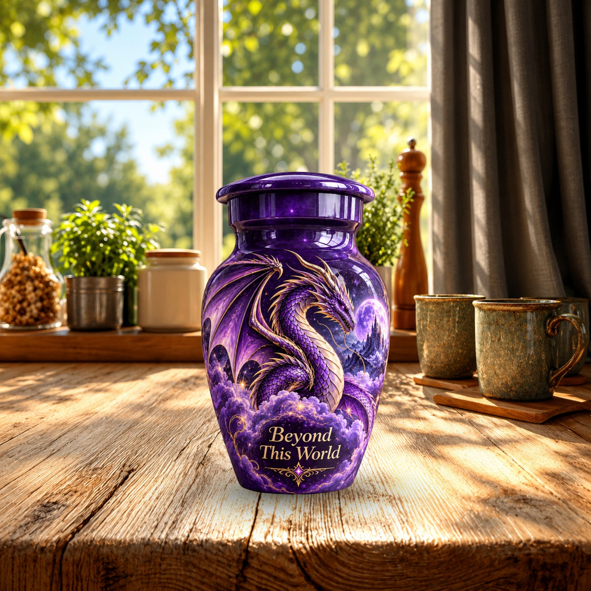 dragon urn for human ashes, handmade aluminum urn – photo 10