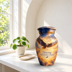 Soaring Eagle Memorial Cremation Urn for Human Ashes – Personalized Handmade Aluminum Urn