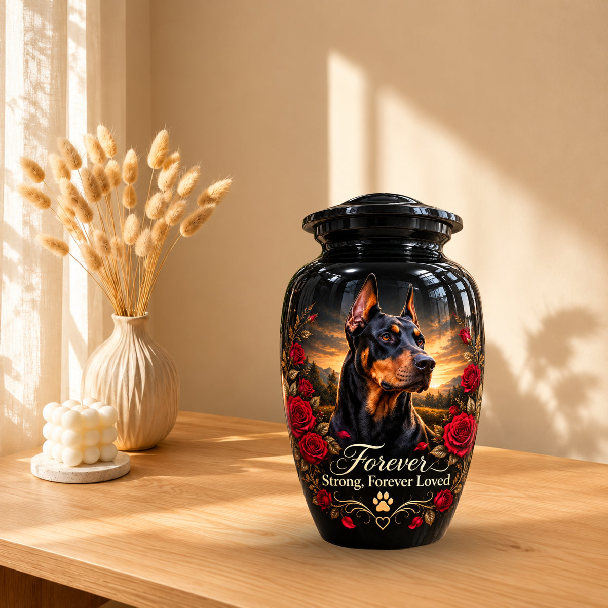 personalized dog portrait urn for dog ashes, handmade aluminum pet memorial urn with photo – picture 10