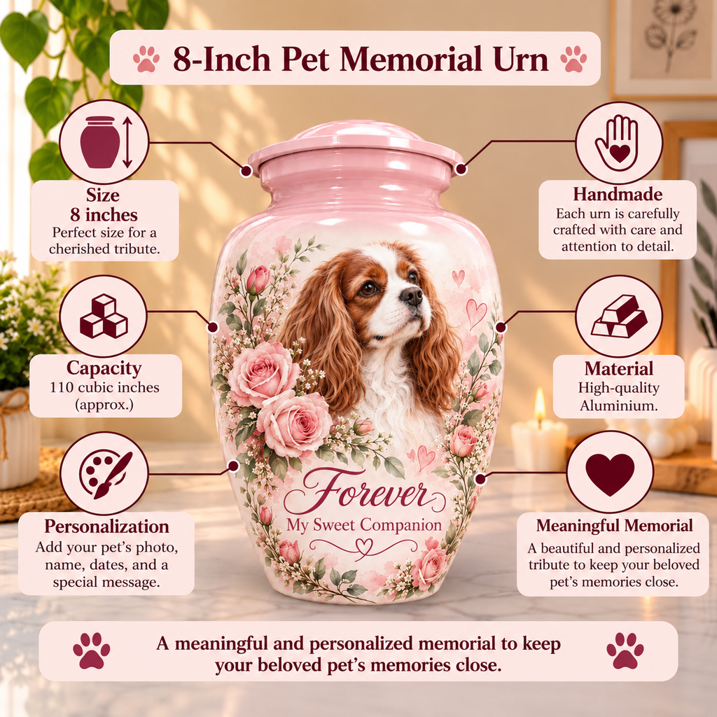 custom dog photo urn for dog ashes, handmade aluminum pet memorial urn with photo – picture 1