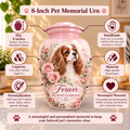 custom dog photo urn for dog ashes, handmade aluminum pet memorial urn with photo – picture 1