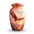 Bald Eagle Cremation Urn for Human Ashes – Personalized Handmade Aluminum Urn