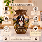 dog photo memorial urn for dog ashes, handmade aluminum pet memorial urn with photo – picture 1