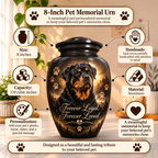 custom dog photo memorial urn for pet ashes, handmade aluminum pet memorial urn with photo – picture 1
