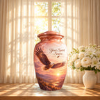 Bald Eagle Cremation Urn for Human Ashes – Personalized Handmade Aluminum Urn