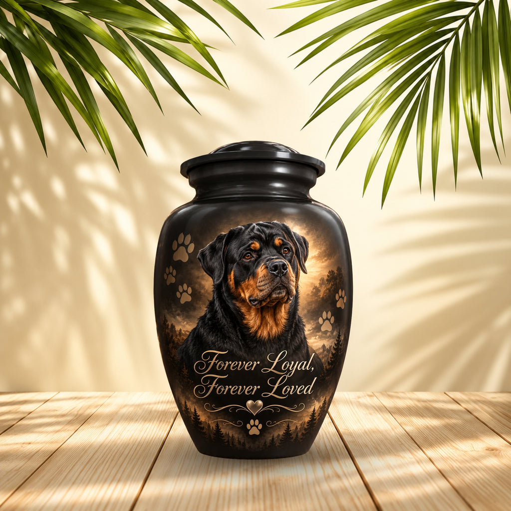 custom dog photo memorial urn for pet ashes, handmade aluminum pet memorial urn with photo – picture 2