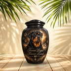 custom dog photo memorial urn for pet ashes, handmade aluminum pet memorial urn with photo – picture 2