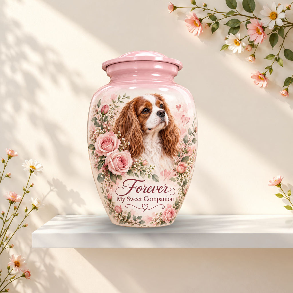 custom dog photo urn for dog ashes, handmade aluminum pet memorial urn with photo – picture 3