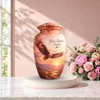 Bald Eagle Cremation Urn for Human Ashes – Personalized Handmade Aluminum Urn