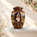 dog photo memorial urn for dog ashes, handmade aluminum pet memorial urn with photo – picture 3