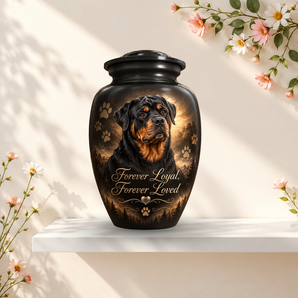 custom dog photo memorial urn for pet ashes, handmade aluminum pet memorial urn with photo – picture 3