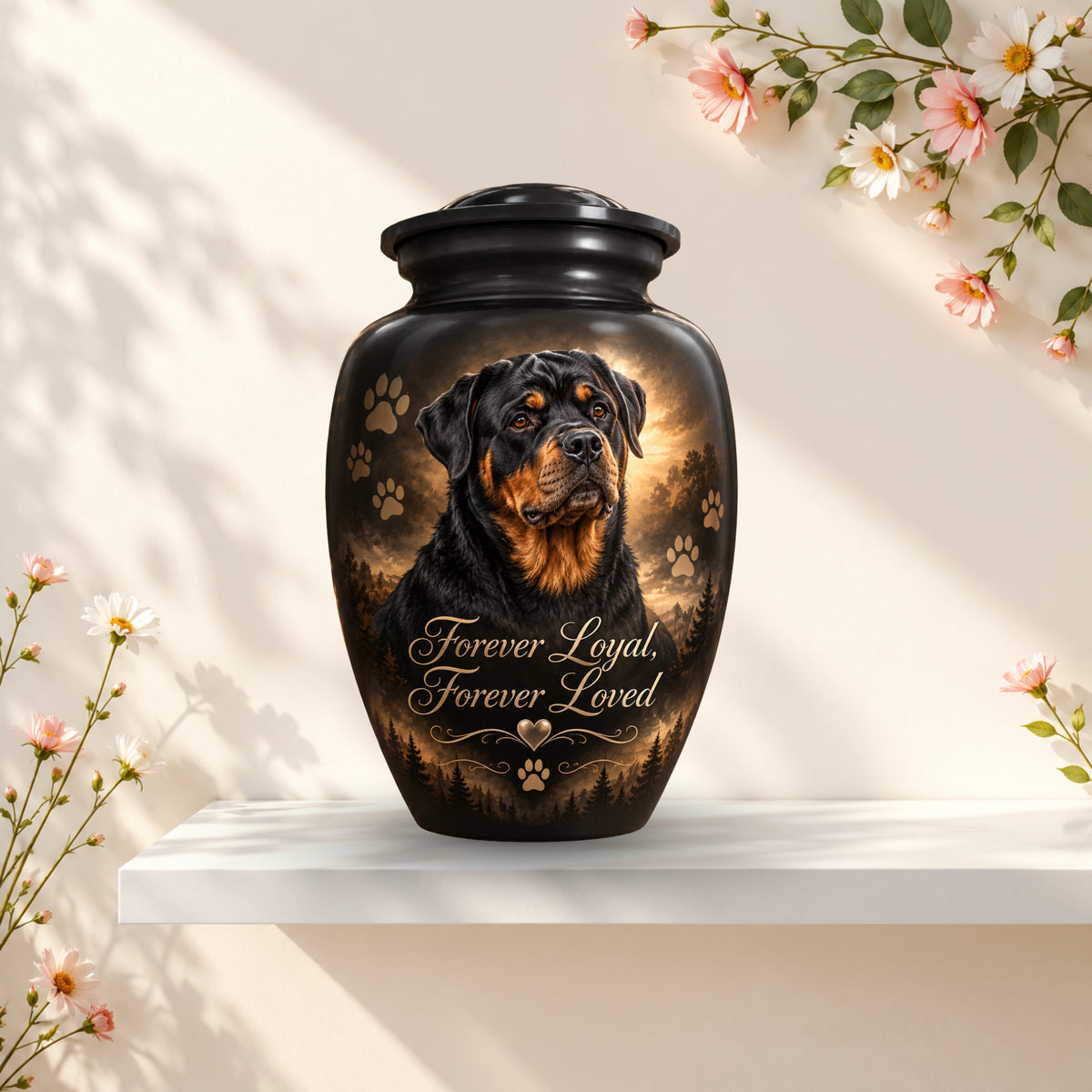 custom dog photo memorial urn for pet ashes, handmade aluminum pet memorial urn with photo – picture 3