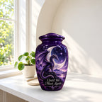 mythical dragon urn for human ashes, handmade aluminum urn – photo 3