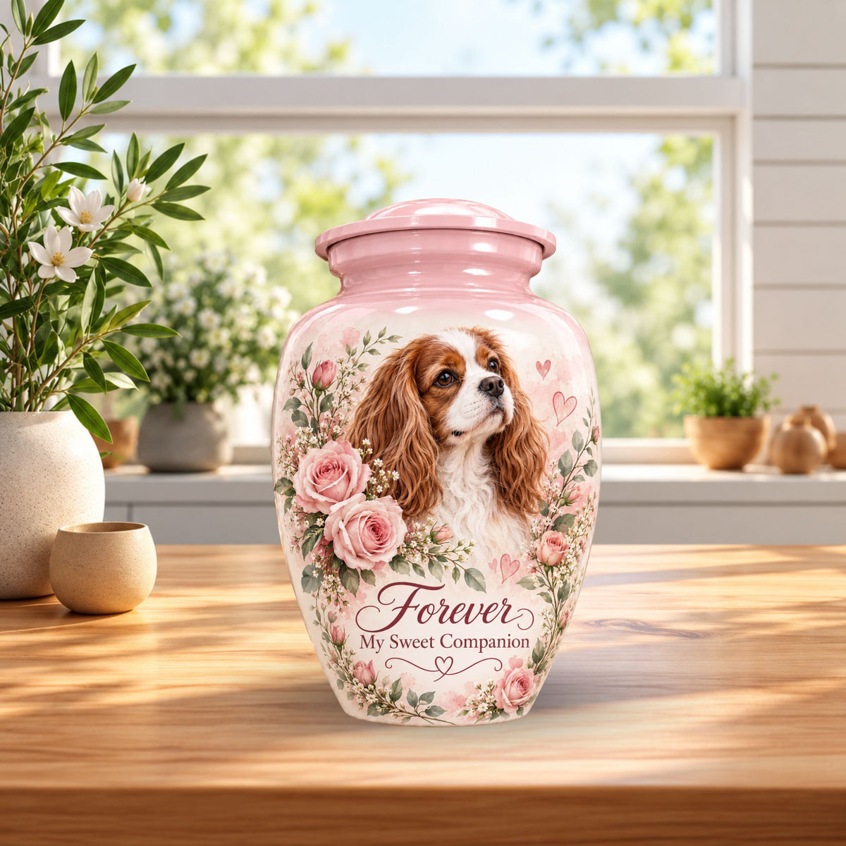 custom dog photo urn for dog ashes, handmade aluminum pet memorial urn with photo – picture 4