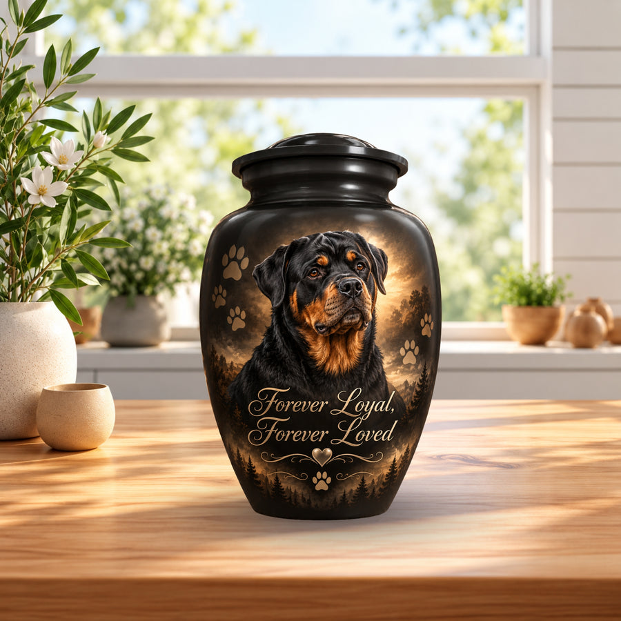 custom dog photo memorial urn for pet ashes, handmade aluminum pet memorial urn with photo – picture 4