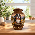 dog photo memorial urn for dog ashes, handmade aluminum pet memorial urn with photo – picture 4