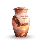 Bald Eagle Cremation Urn for Human Ashes – Personalized Handmade Aluminum Urn