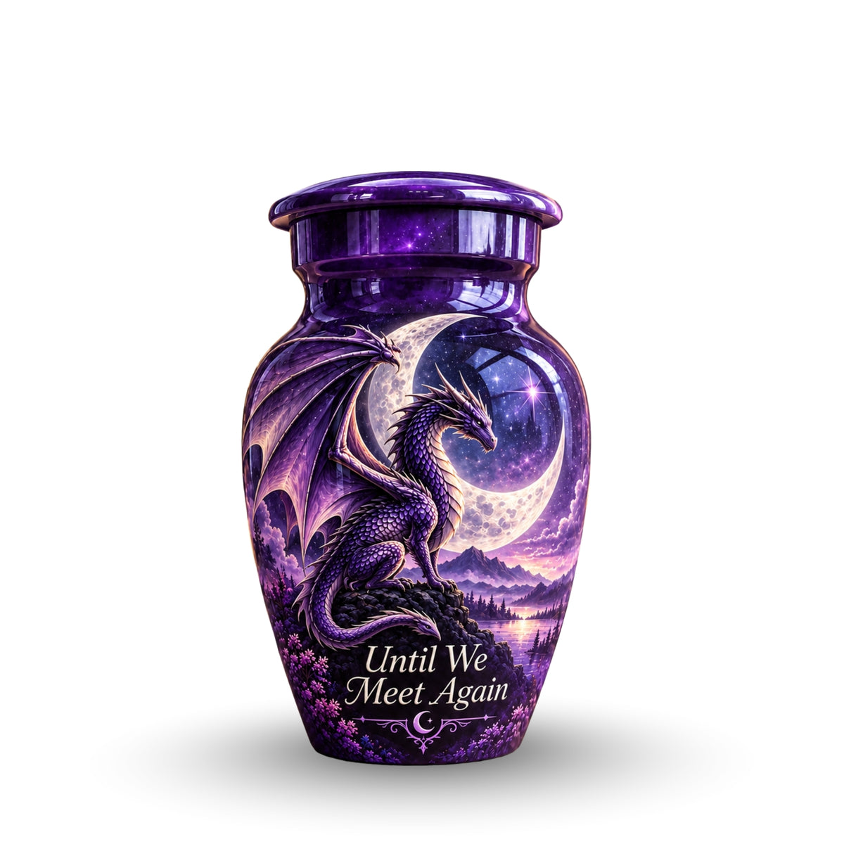 mythical dragon urn for human ashes, handmade aluminum urn – photo 4
