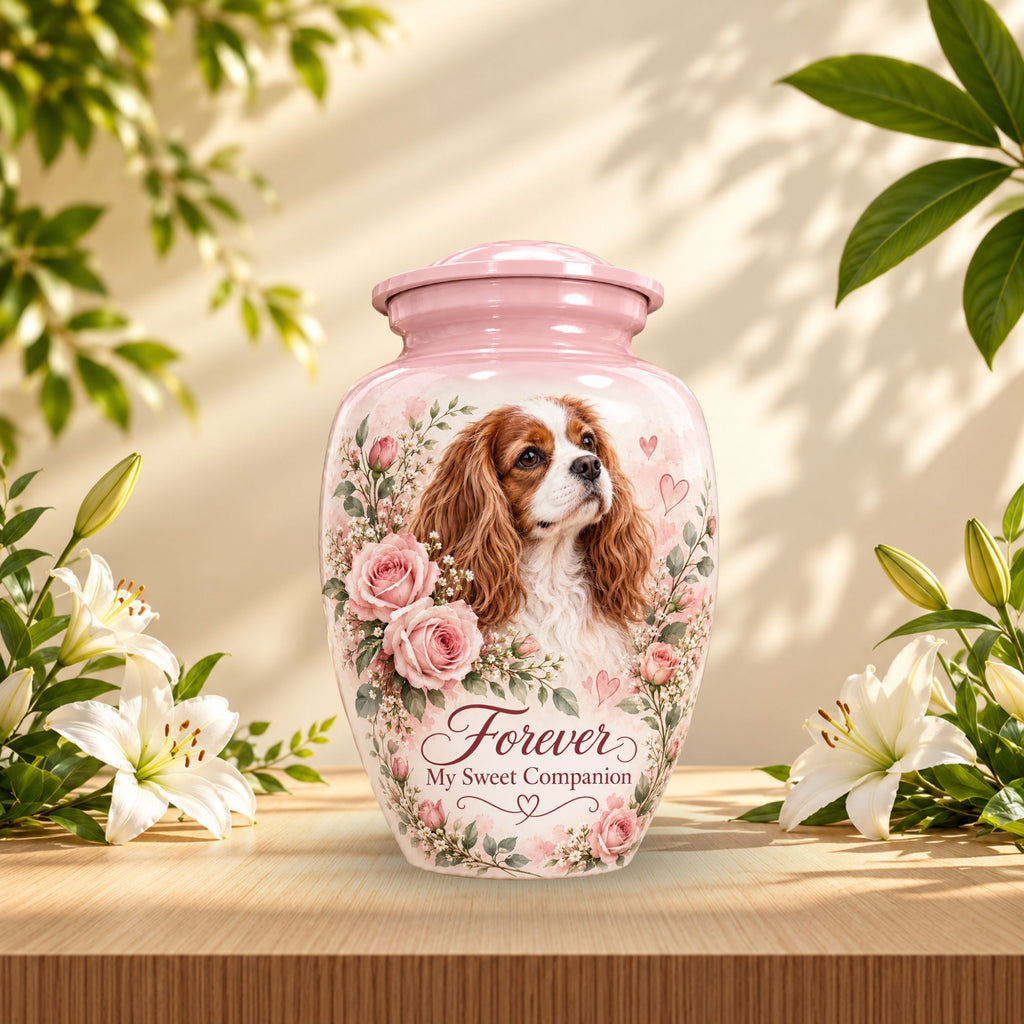 custom dog photo urn for dog ashes, handmade aluminum pet memorial urn with photo – picture 5
