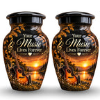 acoustic guitar sunset cremation urn for human ashes, handmade aluminum – photo 5