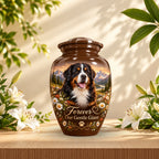 dog photo memorial urn for dog ashes, handmade aluminum pet memorial urn with photo – picture 5