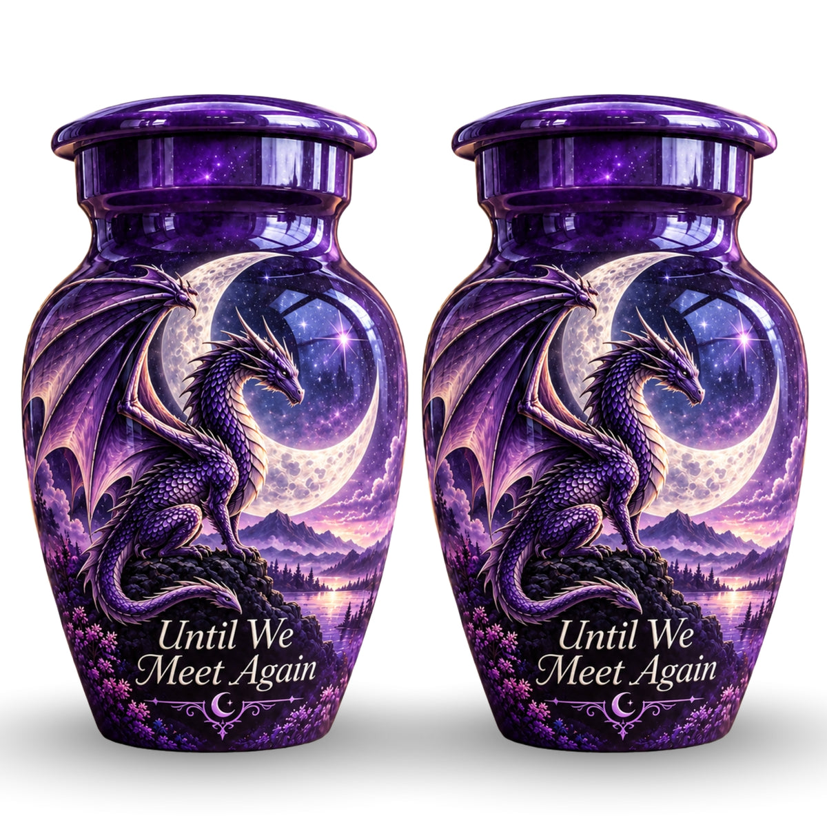 mythical dragon urn for human ashes, handmade aluminum urn – photo 5