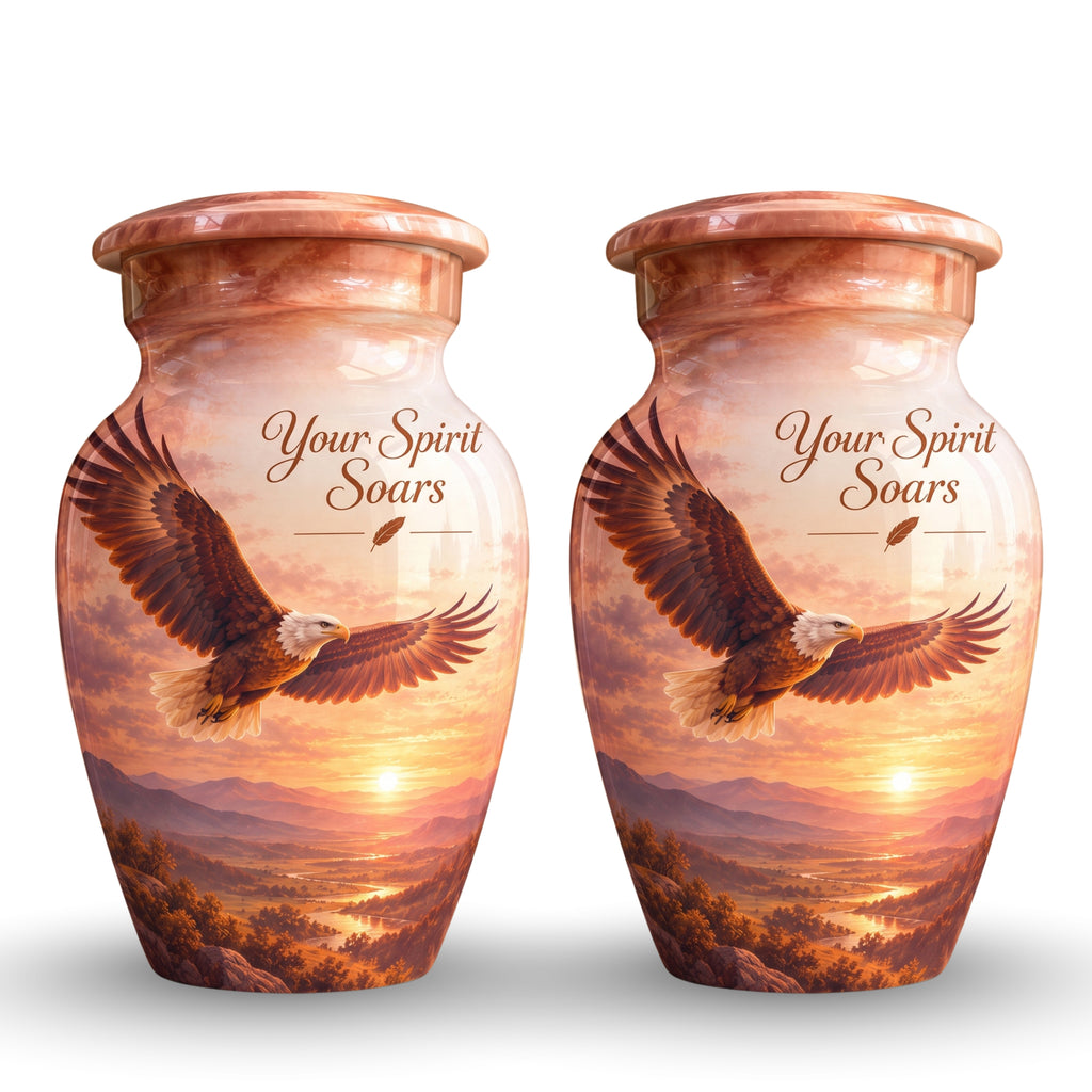 Bald Eagle Cremation Urn for Human Ashes – Personalized Handmade Aluminum Urn