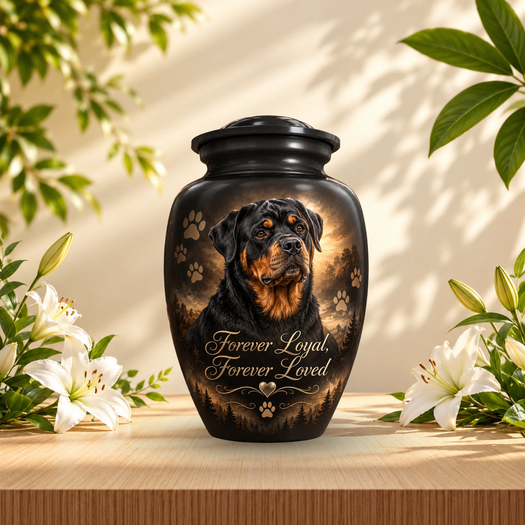 custom dog photo memorial urn for pet ashes, handmade aluminum pet memorial urn with photo – picture 5