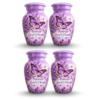 purple butterfly lavender garden cremation urn for human ashes, handmade aluminum – photo 6