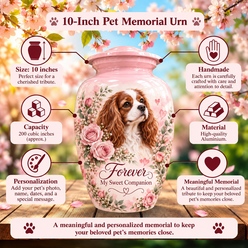 custom dog photo urn for dog ashes, handmade aluminum pet memorial urn with photo – picture 6